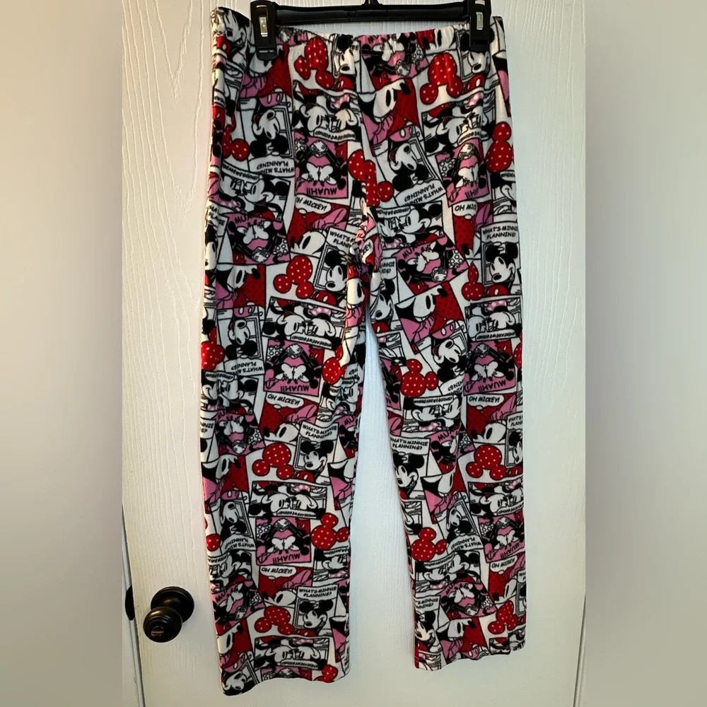 Disney Mickey &‎ Minnie Mouse soft cozy fleece pajama bottoms women’s large - Picture 5 of 6